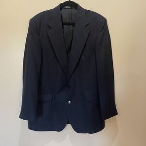Haggar Clothing‎ Co Pure Wool Men's Suit Coat Blazer 44L 2 Button Notched Lapel